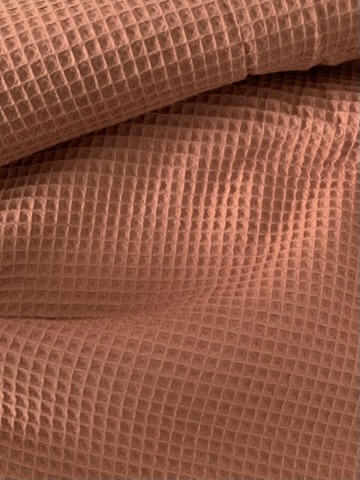 Tissu nid d'abeille terracotta – Image 2