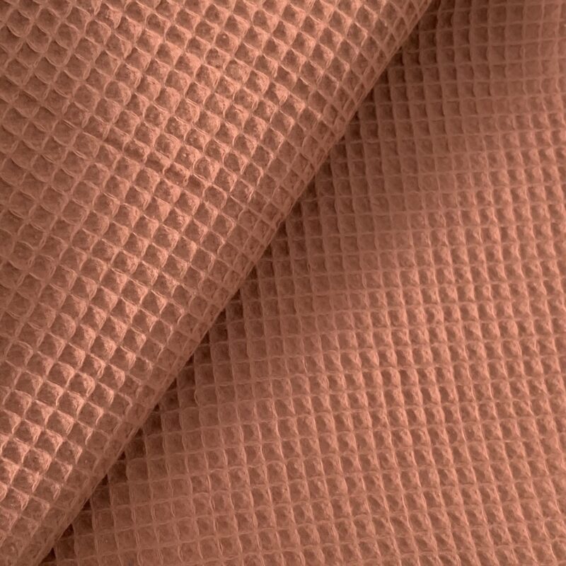 Tissu nid d'abeille terracotta
