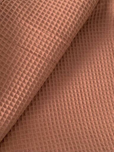 Tissu nid d'abeille terracotta