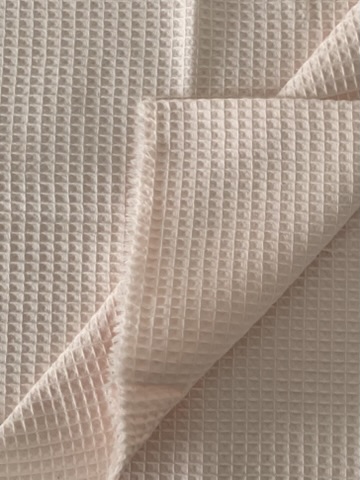 Tissu nid d'abeille rose clair – Image 2