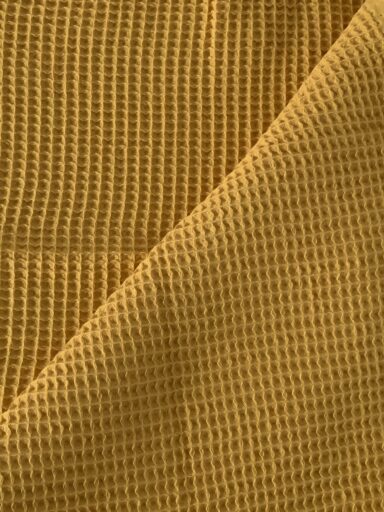 Tissu nid d'abeille moutarde – Image 3
