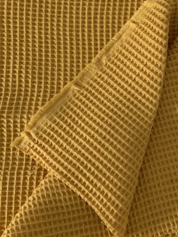 Tissu nid d'abeille moutarde – Image 2