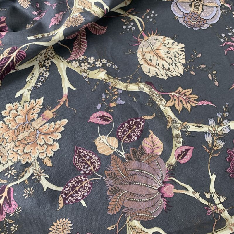 Tissu coton épais larges motifs floraux