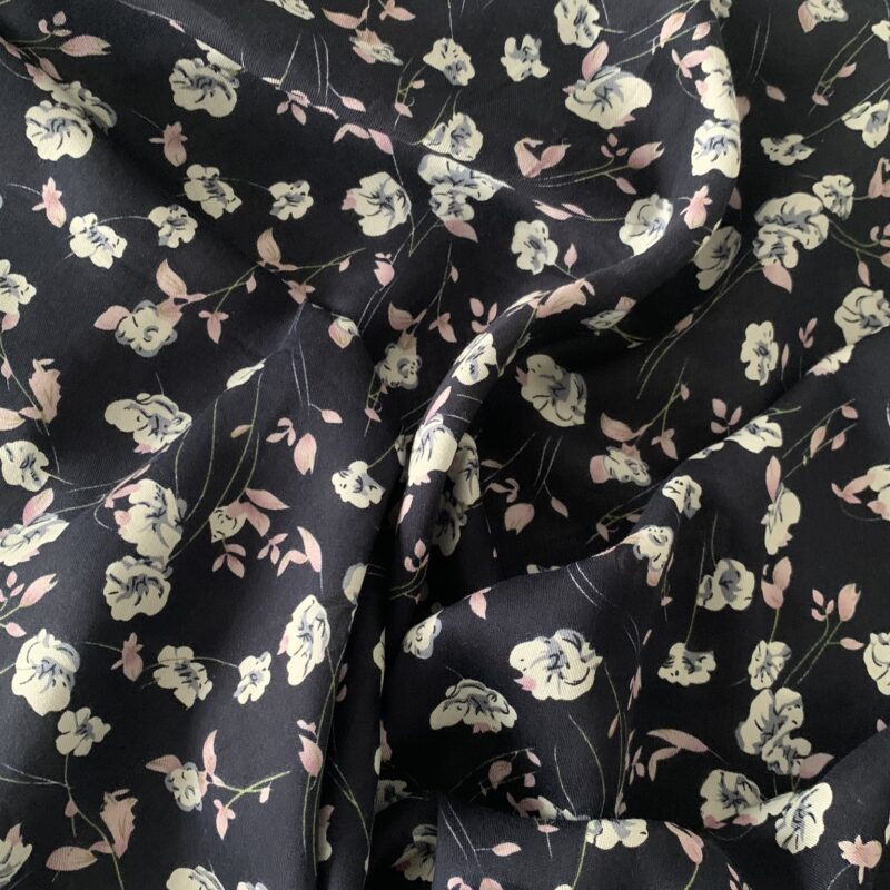 Tissu viscose mélangée marine