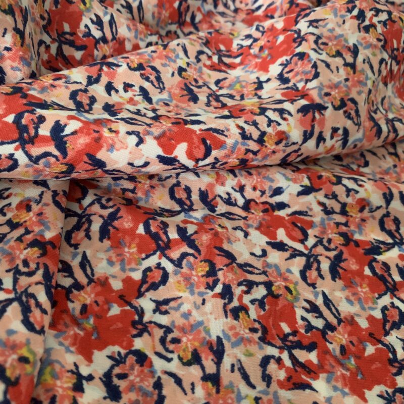 Tissu viscose mélangée fleurie