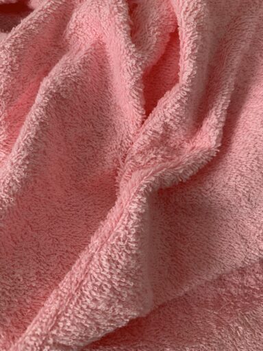 Tissu éponge une face bouclette rose