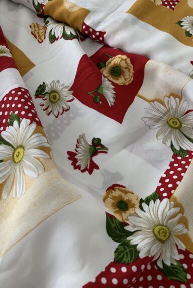 Tissu viscose mélangée marguerite vintage – Image 3