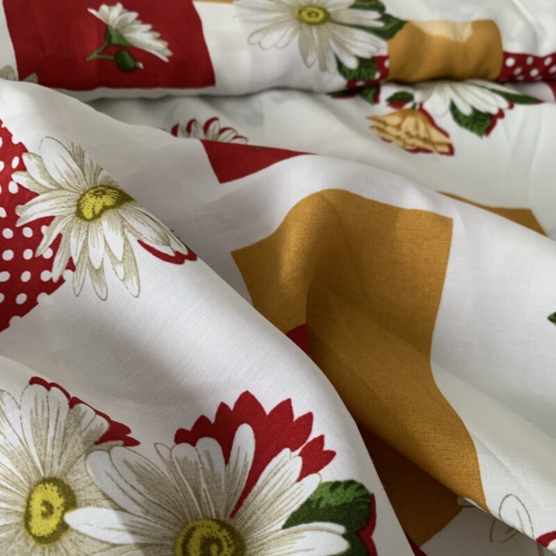 Tissu viscose mélangée marguerite vintage