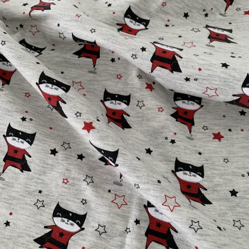 Tissu jersey de coton super-chats