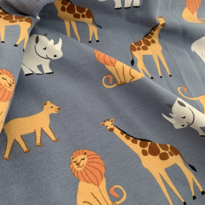 Tissu jersey de coton animaux du zoo