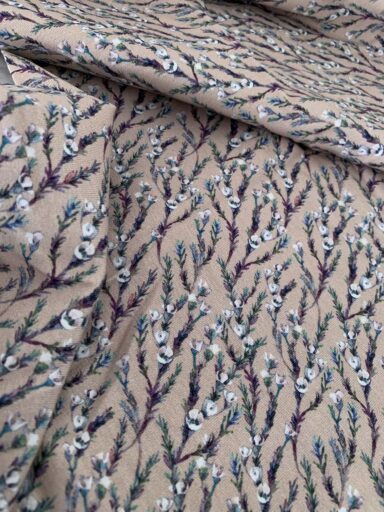 Tissu jersey de coton branches fleuries – Image 2