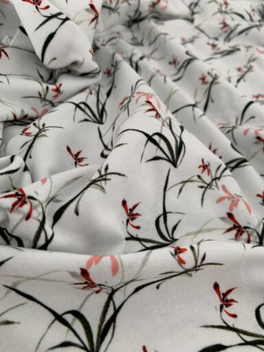 Tissu jersey de coton herbes fleuries – Image 2