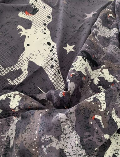Panneau tissu jersey de coton dinosaure