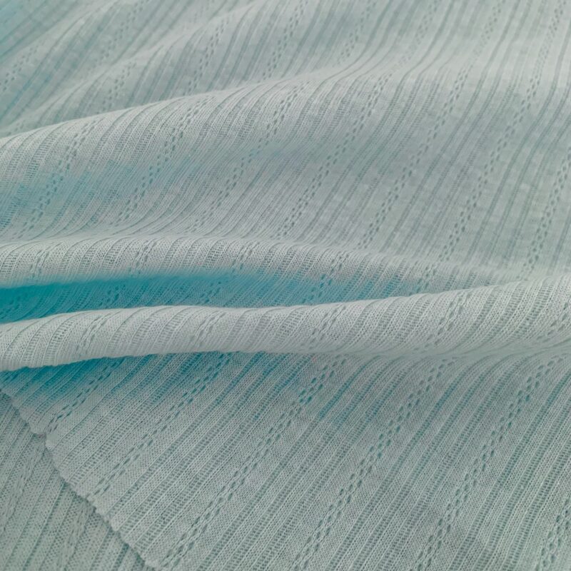 Tissu maille pointelle vert d'eau
