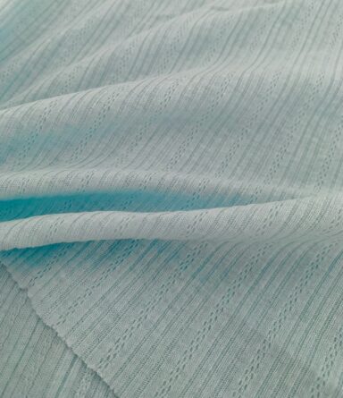 Tissu maille pointelle vert d'eau