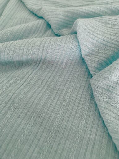 Tissu maille pointelle vert d'eau – Image 2