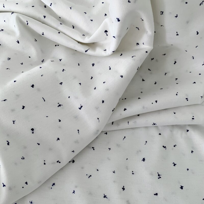 Tissu jersey viscose moucheté marine