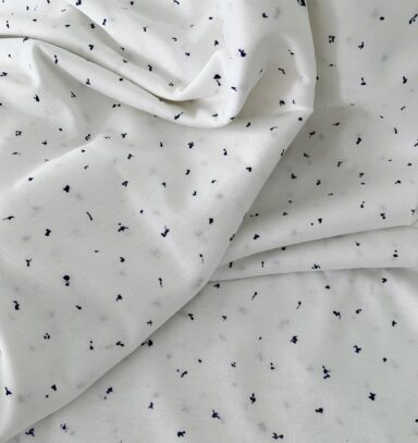 Tissu jersey viscose moucheté marine