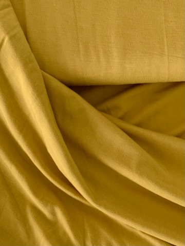 Tissu jersey viscose uni moutarde