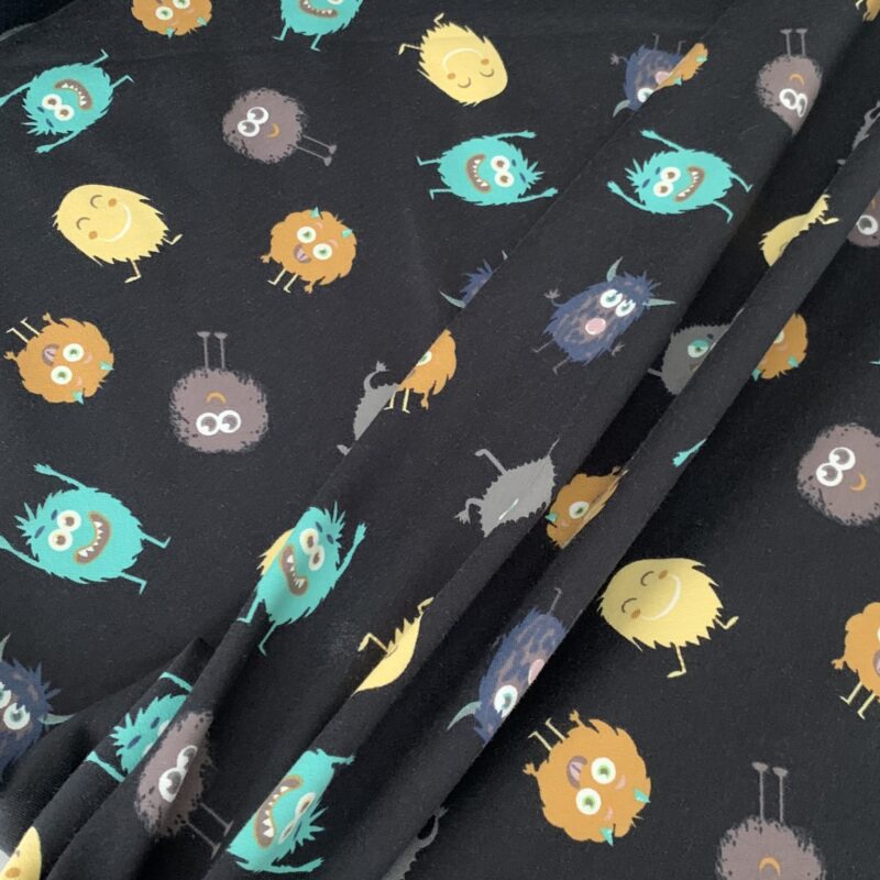 Tissu jersey French Terry petits monstres