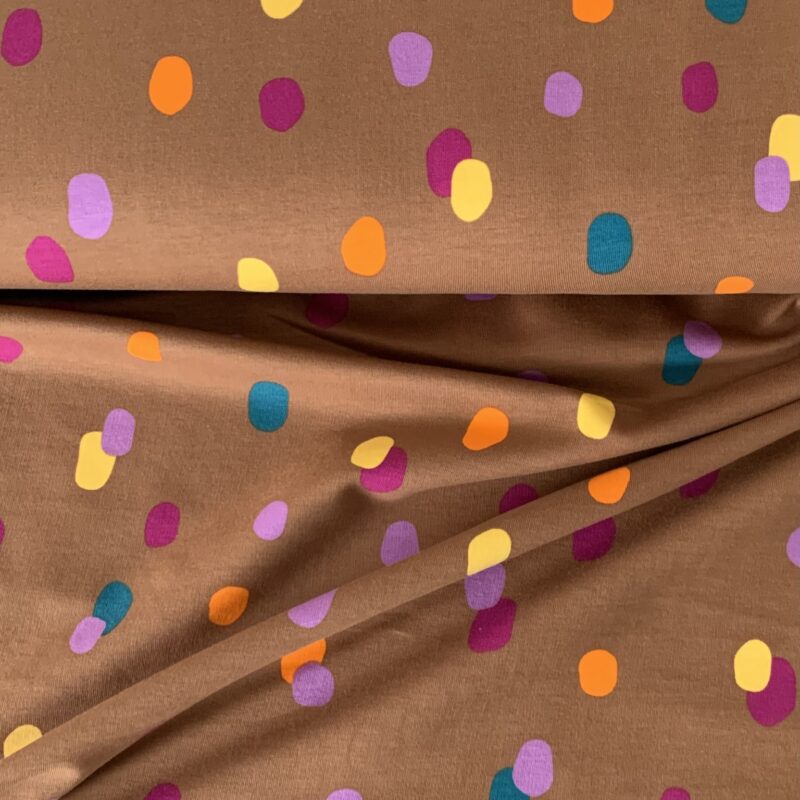Tissu jersey French Terry gratté à pois