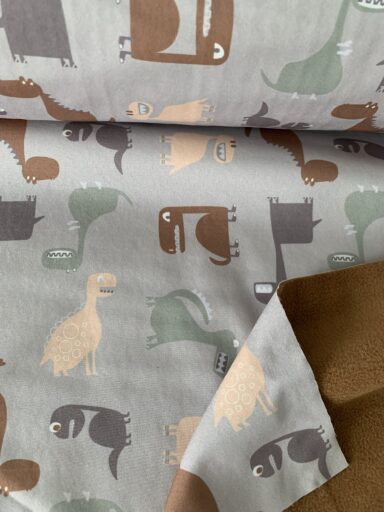 Tissu softshell dinosaures