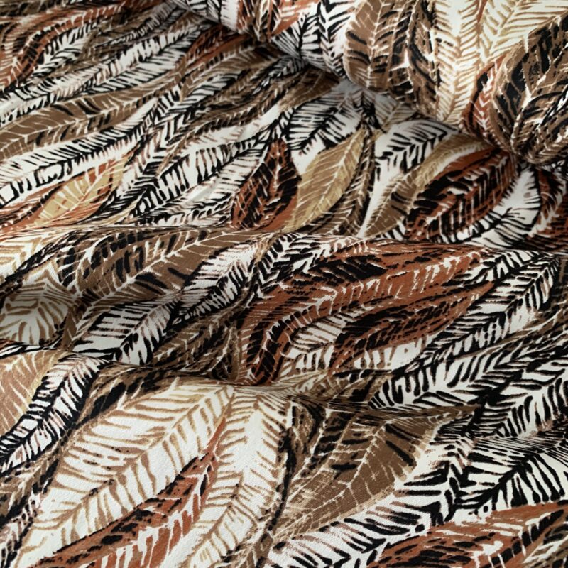 Tissu satin de coton plumes dansantes