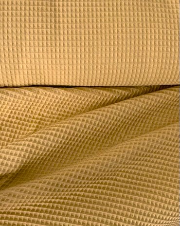 Tissu nid d'abeille moutarde clair – Image 4