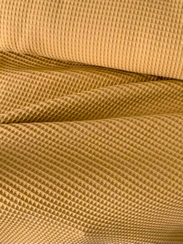 Tissu nid d'abeille moutarde clair