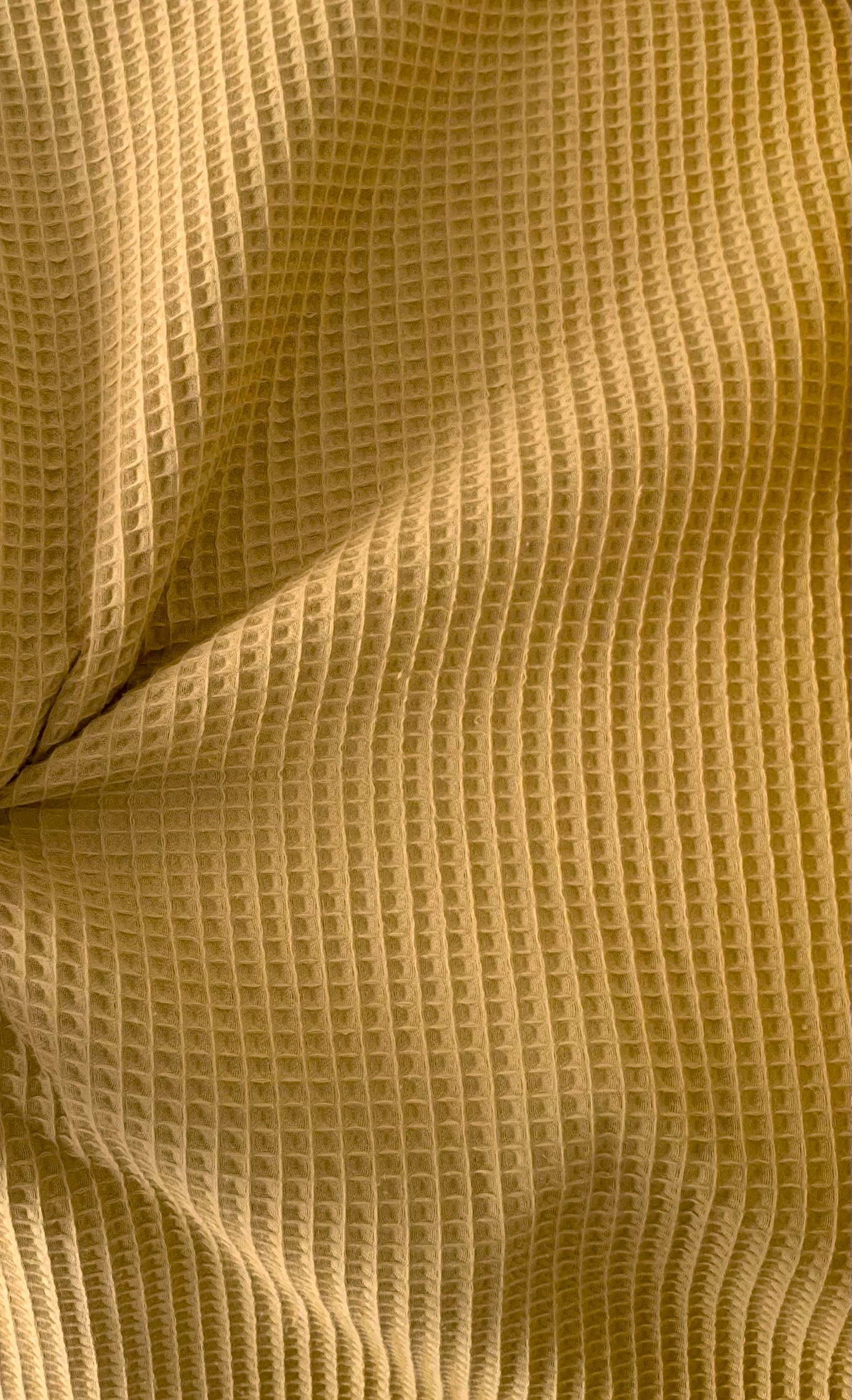 Tissu nid d'abeille moutarde clair – Image 2