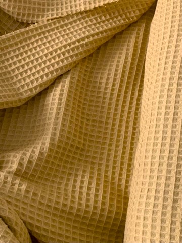 Tissu nid d'abeille moutarde clair – Image 3