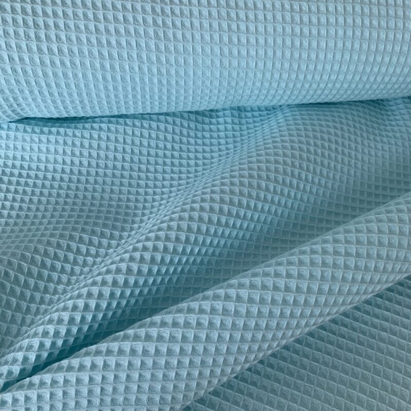 Tissu nid d'abeille turquoise
