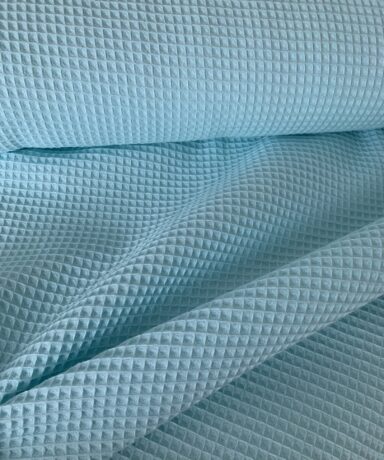 Tissu nid d'abeille turquoise