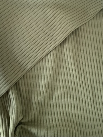 Tissu jersey de coton côtelé kaki – Image 4