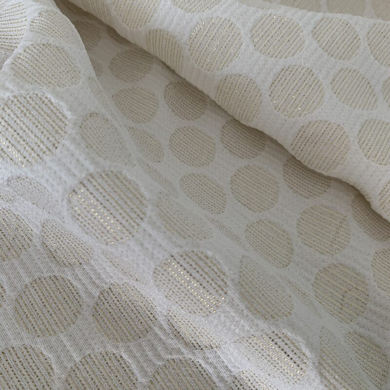 Tissu maille jacquard pois lurex
