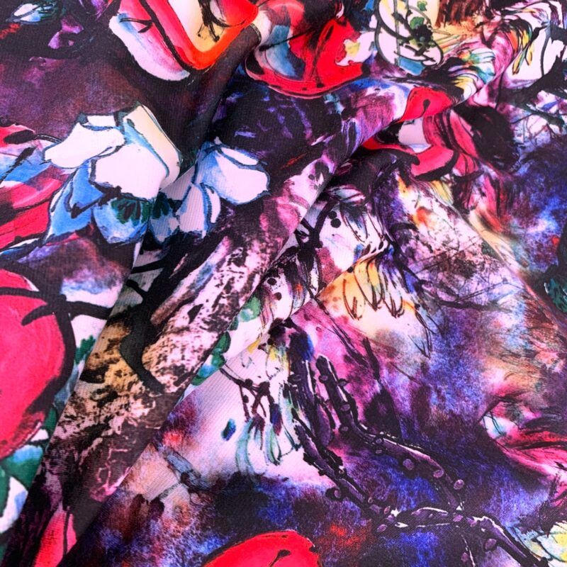 Tissu jersey Milano motifs multicolores