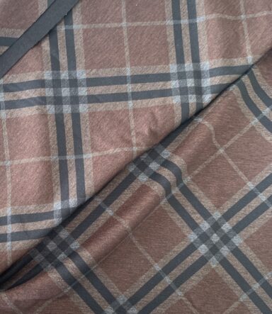 Tissu jersey Milano tartan marron – Image 2
