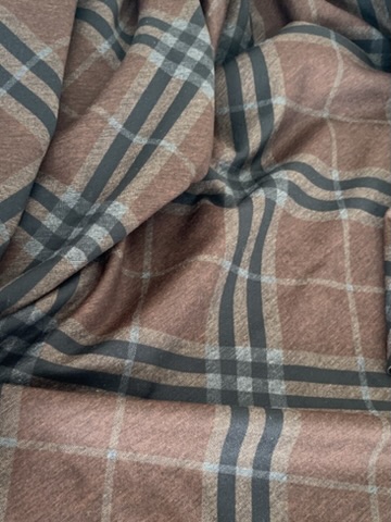Tissu jersey Milano tartan marron – Image 3