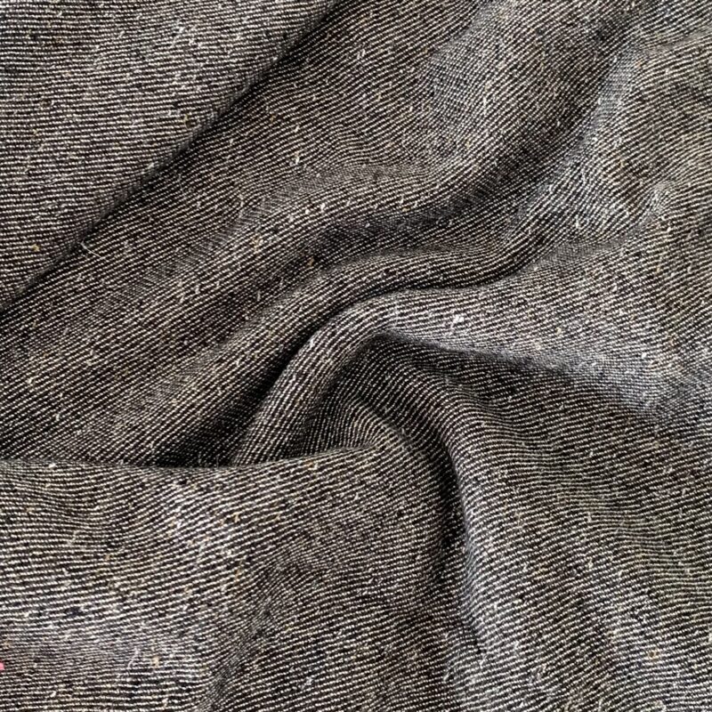 Tissu maille imitation lainage marron chiné