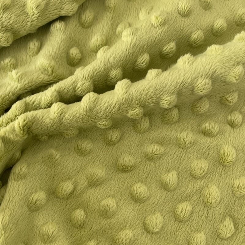 Tissu minky pois relief vert anis