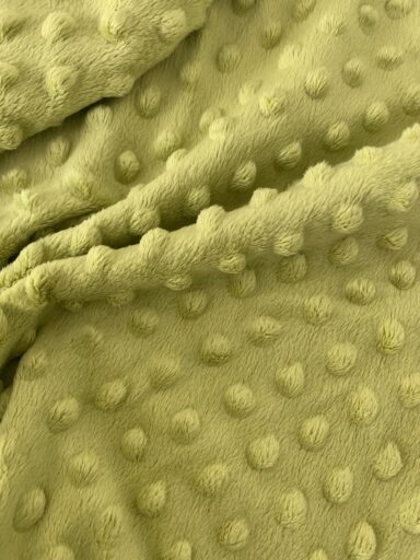 Tissu minky pois relief vert anis
