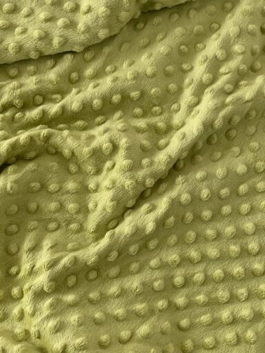 Tissu minky pois relief vert anis – Image 3