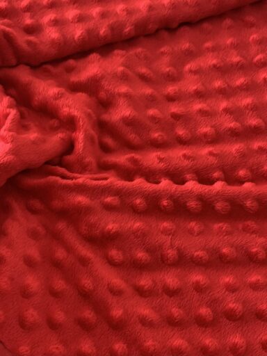 Tissu minky pois relief rouge