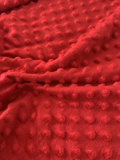 Tissu minky pois relief rouge – Image 2