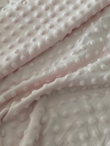 Tissu minky pois relief rose clair