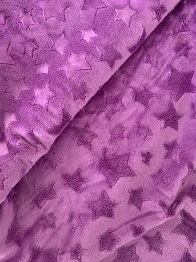 Tissu minky étoiles violet – Image 3