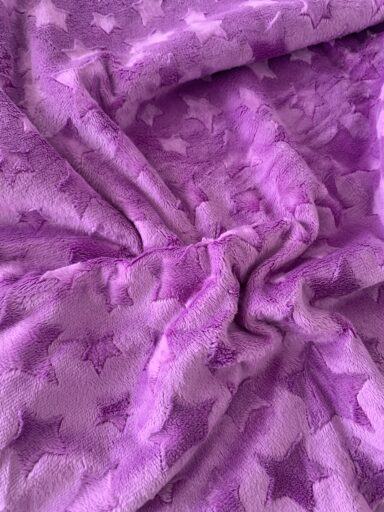 Tissu minky étoiles violet – Image 2