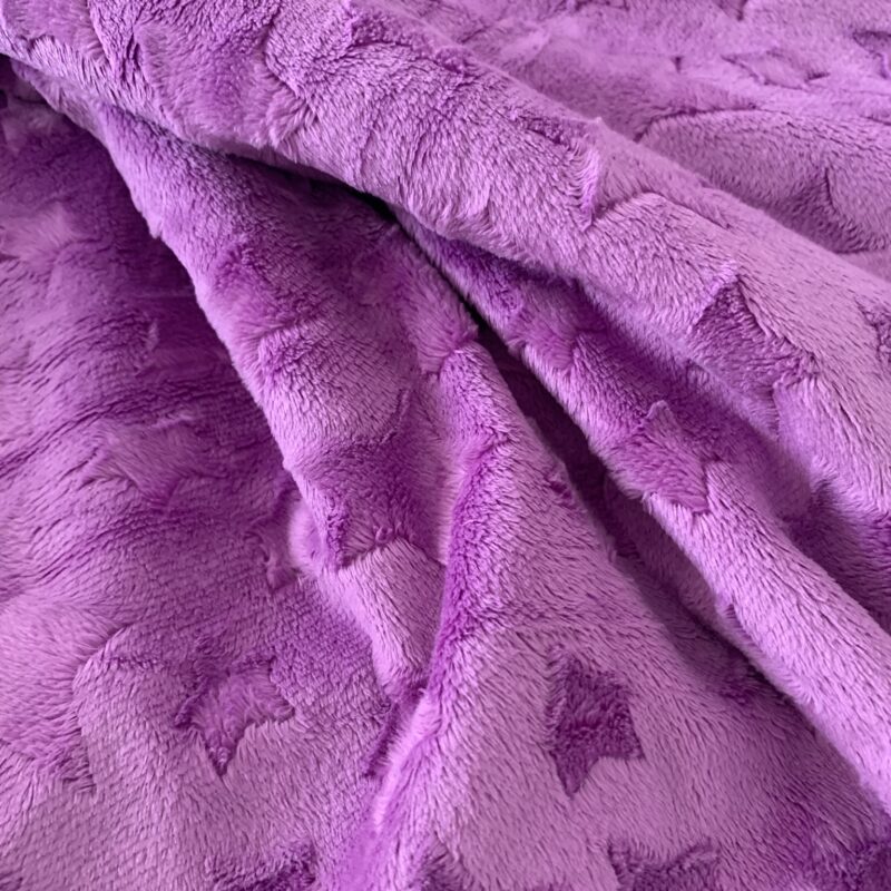 Tissu minky étoiles violet