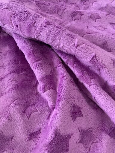 Tissu minky étoiles violet