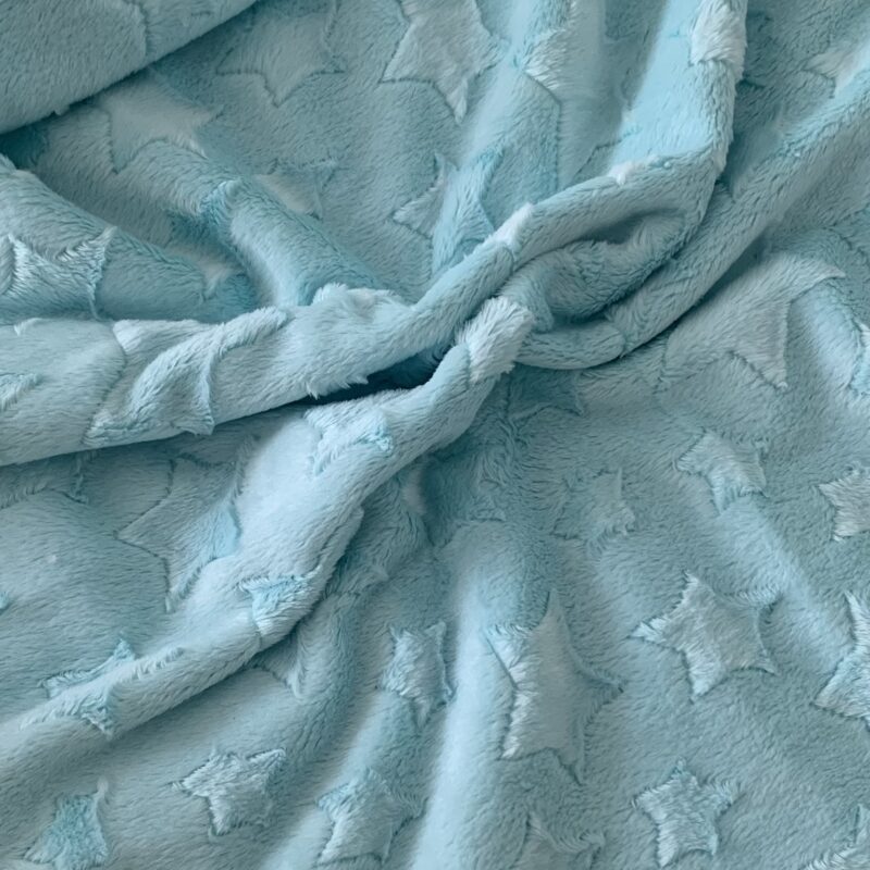 Tissu minky étoiles turquoise